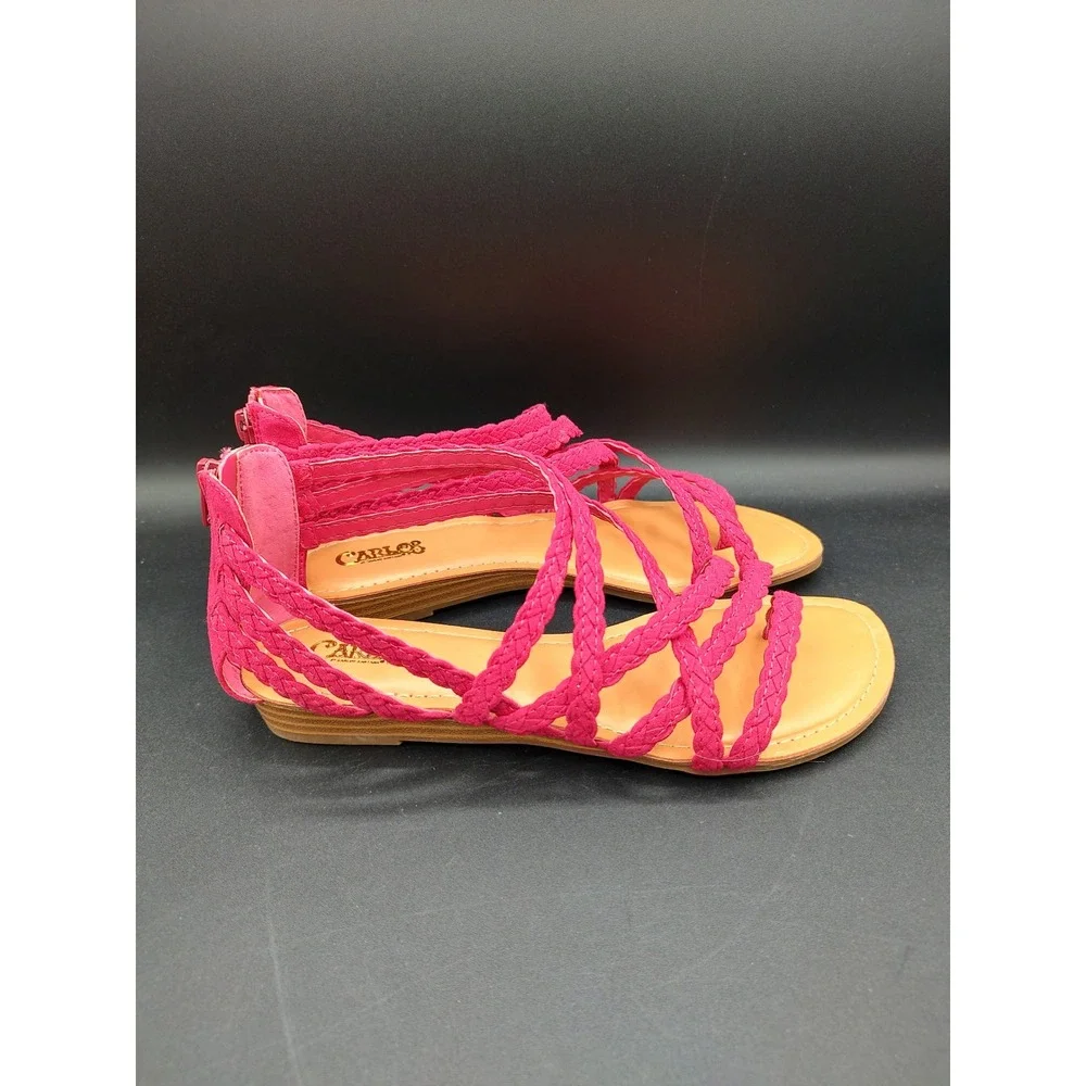 Carlos by Carlos Santana Amara 2 Fuchsia Pink Braided Gladiator Sandals 8.5M
